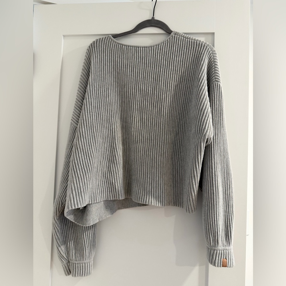 lunya | Sweaters | Lunya Cotton Silk Reversible Pullover In Mellow Grey - Picture 5 of 9